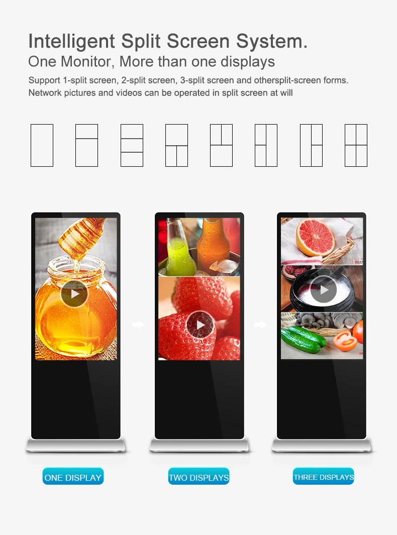 Self Service  Smart Kiosk Vertical Lcd Advertising Display Interactive Panel Digital Signage Totem Floor Standing Touch Screen
