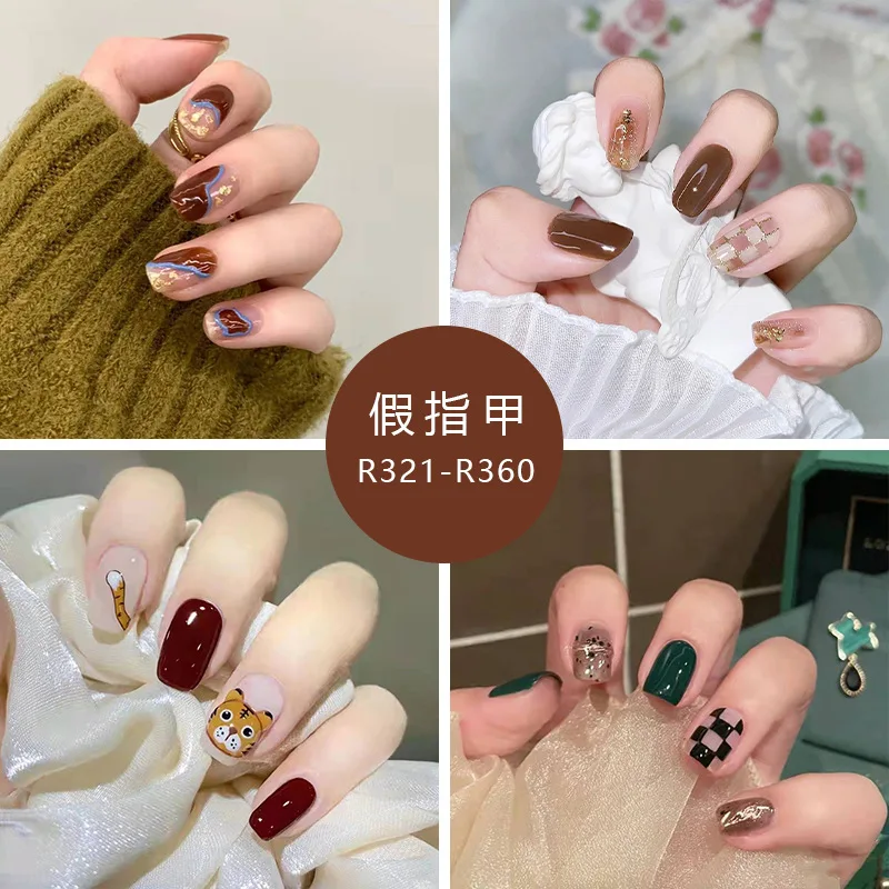 2022 New 24pcs Short Fake Nails With Glue Shiny Decoration Nails Removable Multi Pure Color Reusable ABS Coffin Press On Nails