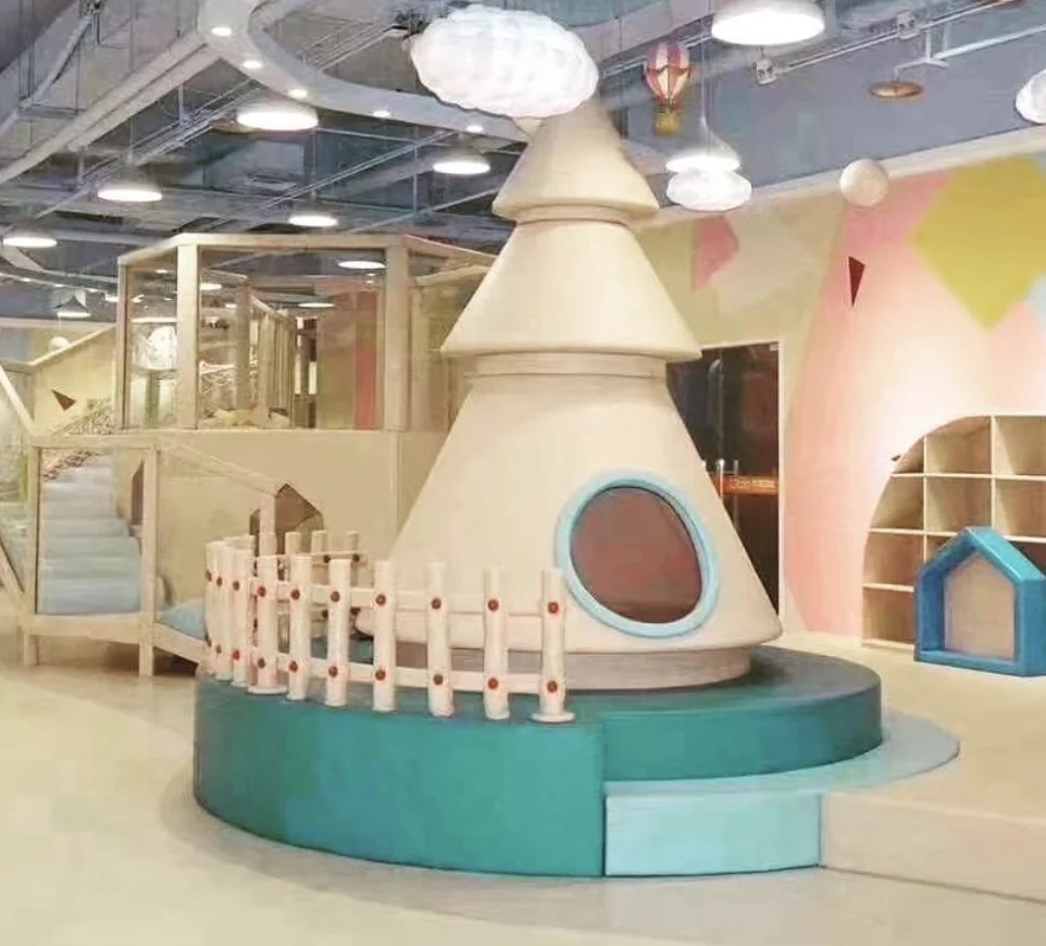 White and Beige Color Toddler Children Soft Indoor Playground Structure Tree Soft Play set for Indoor Play Space