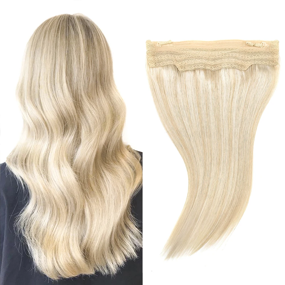 Invisible Cuticle Aligned European Halo Hair Extensions 100% Virgin Remy Human Hair Halo