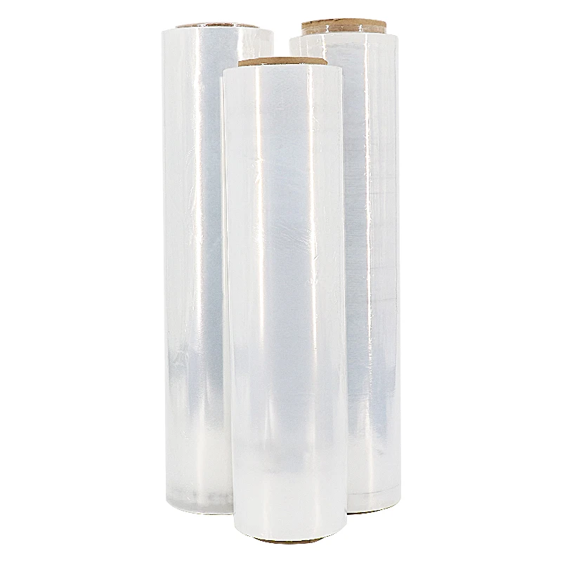 
LLDPE material has good pullability. Printable logo strech film strech film roll with pallet shrink packaging. 