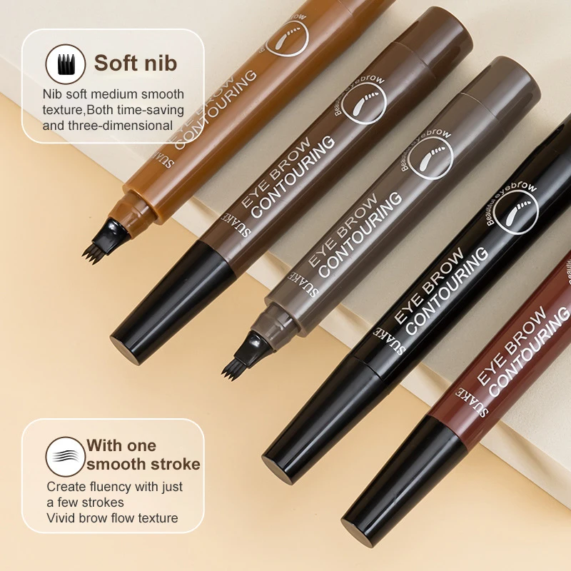 3d Waterproof Microblading Natural Liquid Eyebrow Pen Long Lasting Eyebrow Enhancers Brow Pencil Private Label  Eyebrow Pencil