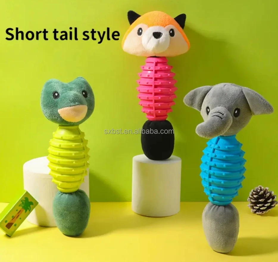 Beste  wholesale elephant frog fox squirrel plush tpr dog chew toys