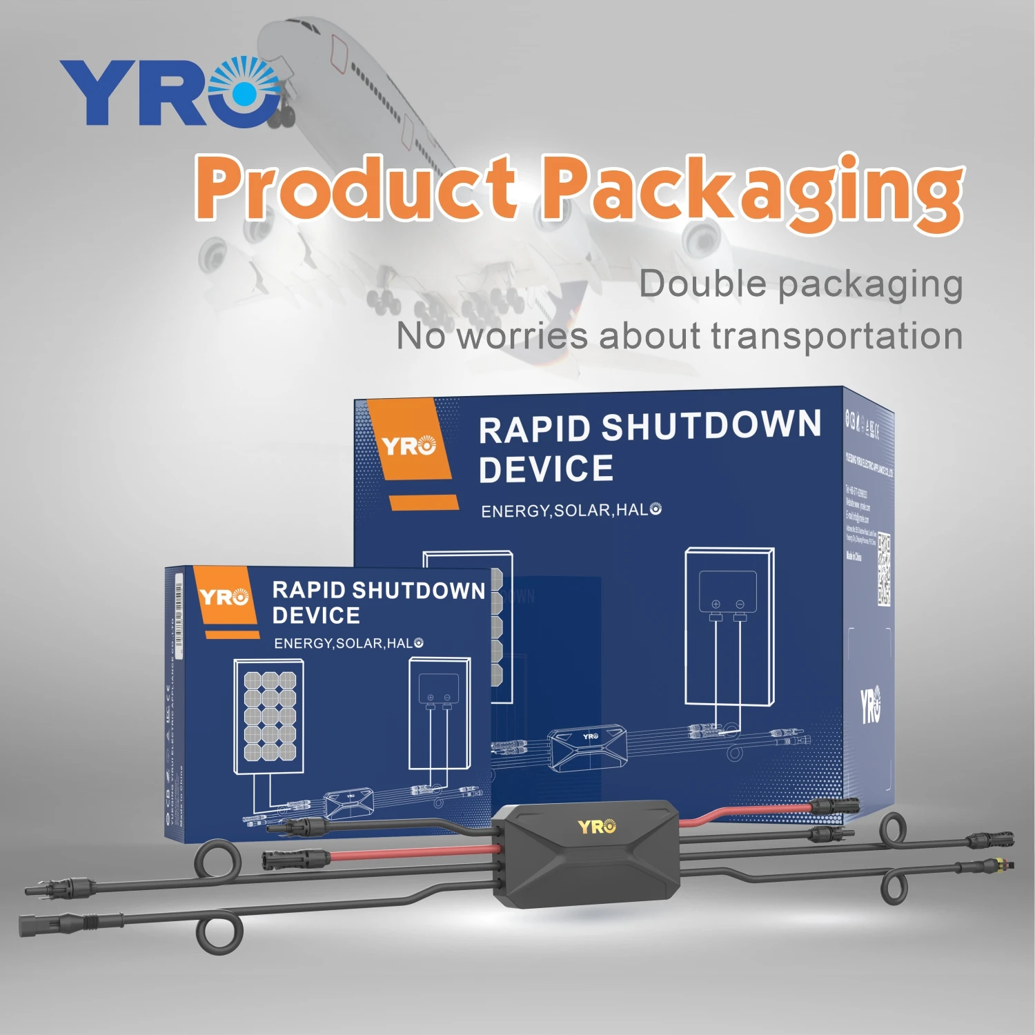 YRO Module Rapid Shutdown SunSpec solar Module Level Rapid Shutdown UL1741 button for solar panel safety RSD home system