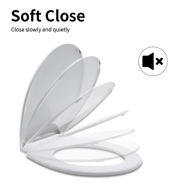 High Quality Round Toilet Seat Cover Slow Close Easy Installation Pp Plastic Wc Lid American Toilet Seat