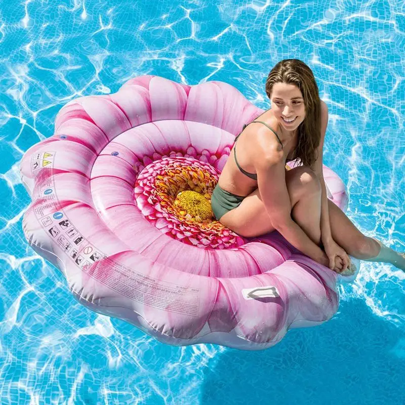 Intex Pool Floats Toys Hot Sale Pink Daisy Inflatable Flower Island Swimming Pool Float Mattress