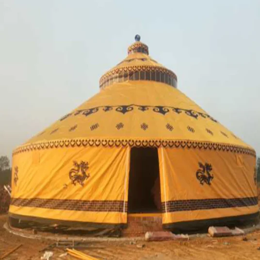 Haoting Steel Frame Hot insulation Round Tent Tent Camping Yurt Yurt family camping tent hotel  accommodation for sale