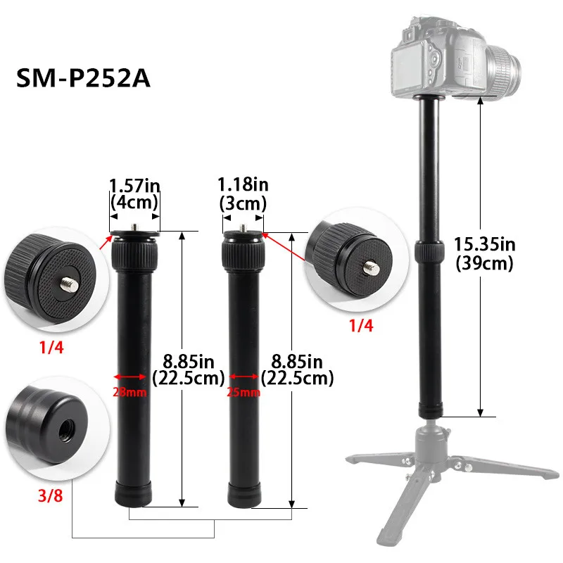 Photography Camera Aluminum Selfie Stick Carbon Fiber Extension Rod Telescopic Pole For FeiYu Zhiyun Gimbal Stabilizer Accessory