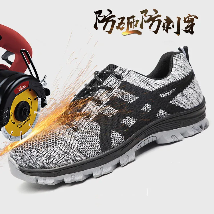 Rubber Indestructible Steel Toe Sneakers Men Fitness Walking Shoes Safety Industrial