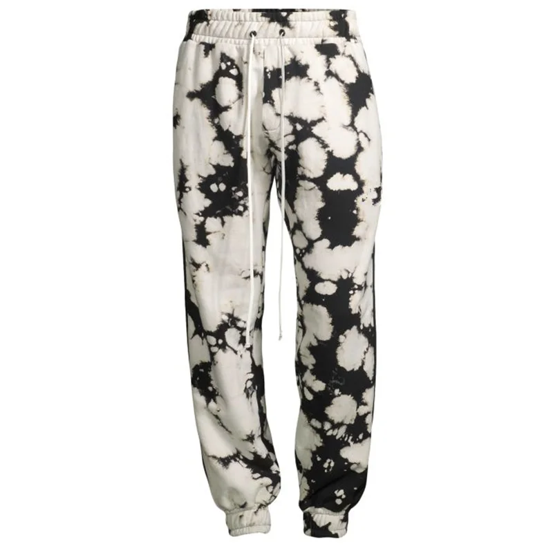 cotton acid wash tie dyed men long casual sweatpants track pants