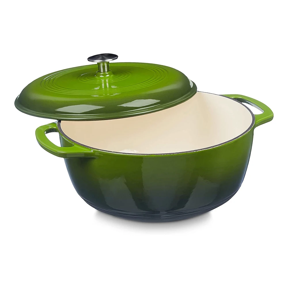 wholesale Enamel Cookware Hot Pot Soup Casserole Ceramic Food Cast Iron Dutch Oven Round Shape Pots