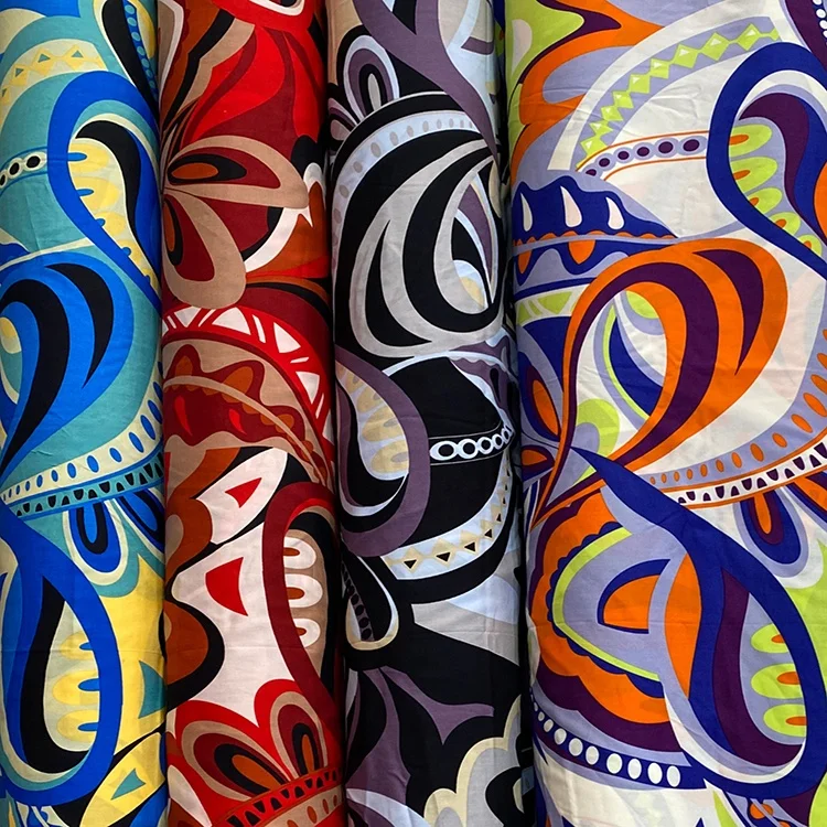 Guangzhou Factory Hot Sale Shirting Flower Print Viscose Rayon Stock Printed Fabric