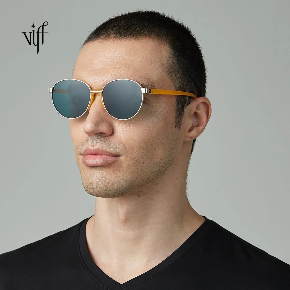  VIFF HM19489 мужские модные солнцезащитные очки ретро унисекс дизайнерские качественные стандартные круглые с отверстием для ключей Солнцезащитные Мужские