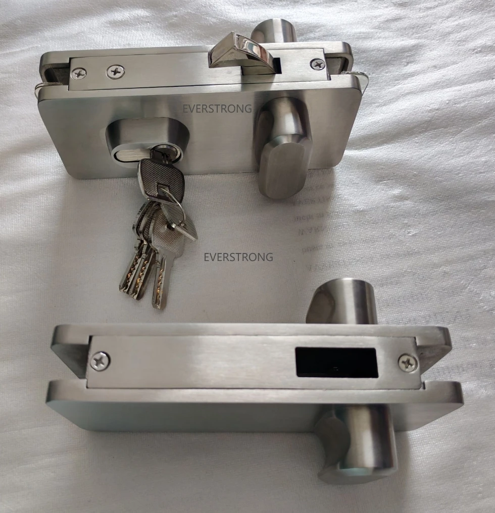 High quality heavy duty  G032 frameless double side stainless steel glass sliding door lock