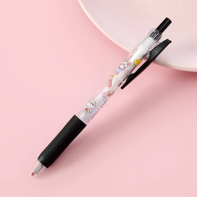 0.5mm Creative Cartoon wholesale cute custom gel pen black retractable Ink gel pen Student Exam Pen Kawaii Stationery