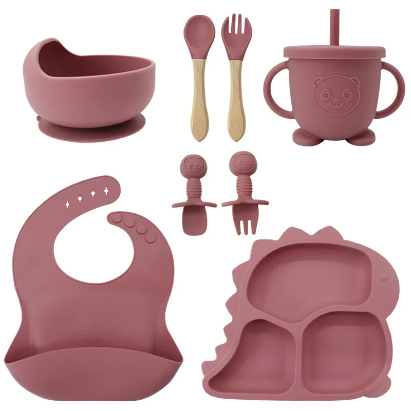 Dinosaur Shape Dinnerware Set for Children Fork Plate Kindergarten Soup Bowl Board Plate