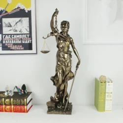 Big size Retro decoration copper metal crafts statue of justice ancient Greek goddess Roman goddess of Justice statue