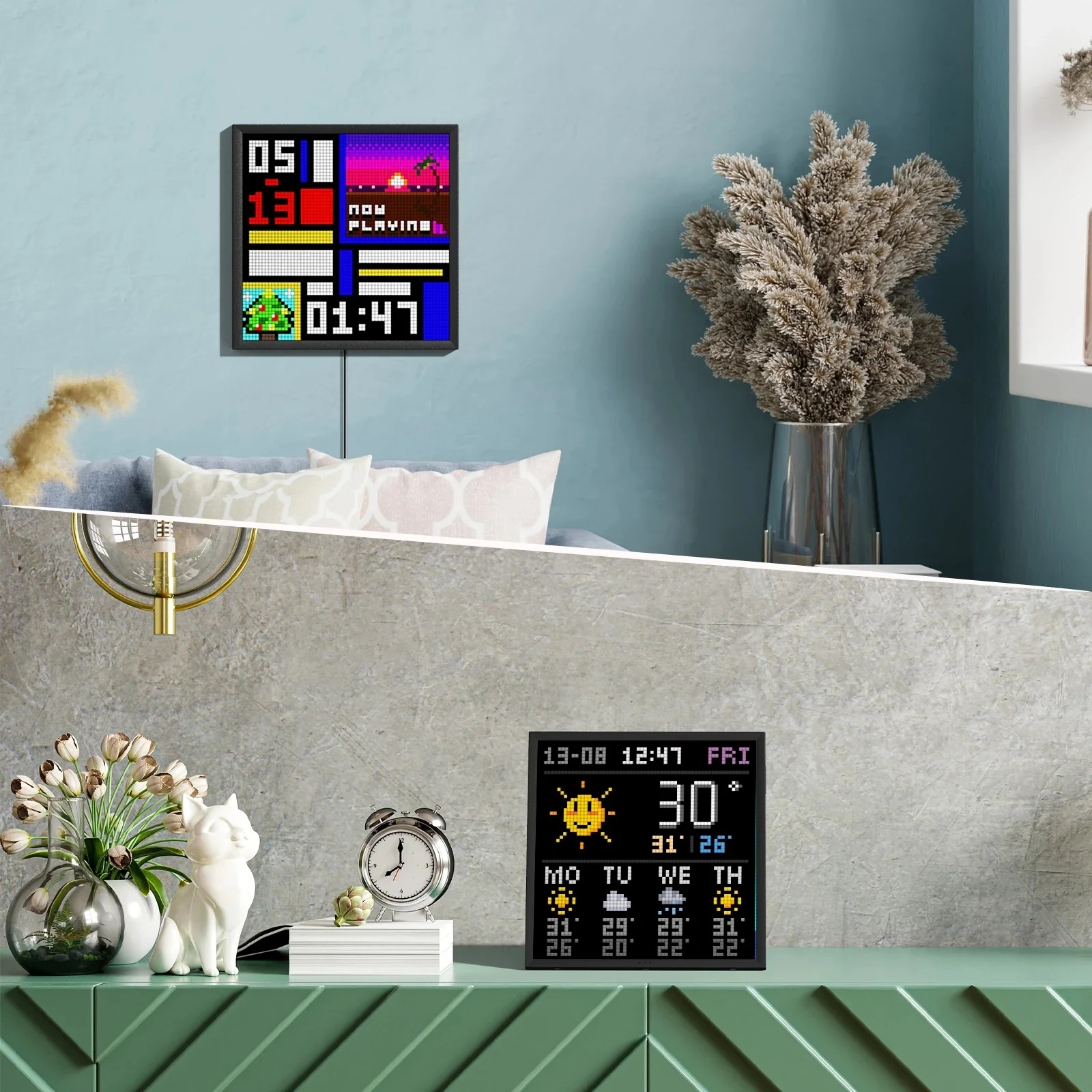 Divoom Pixoo 64 Digital Photo Frame with 64*64 Pixel Art LED Picture Electronic Display Board Neon Light Sign Home Decoration