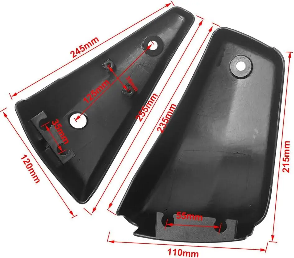 Black Battery Side Cover Protection Guard Fairing Cover Compatible for Yamaha V Star 1300 XVS1300 2007-2017