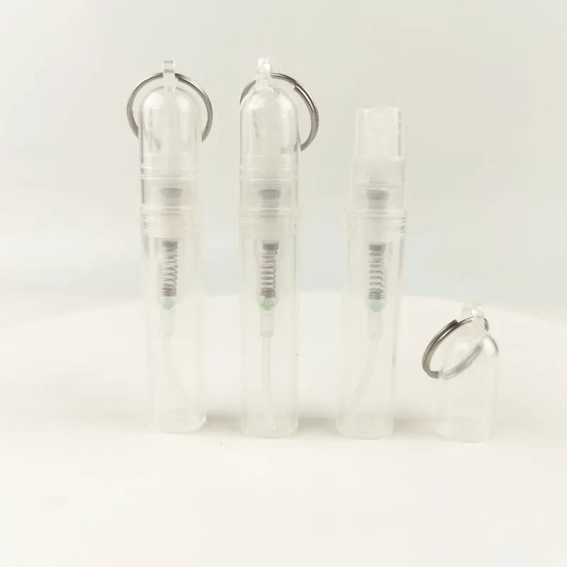 3ml portable hand sanitizer spray pen bottle plastic empty mini pocket perfume bottle atomizer  with metal key ring