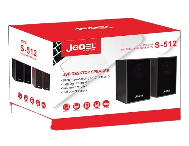JEDEL S-512 Cheapest USB2.0 3.5mm plug High quality Mini Wooden Wired Speaker for Computer Smart phone Desktop