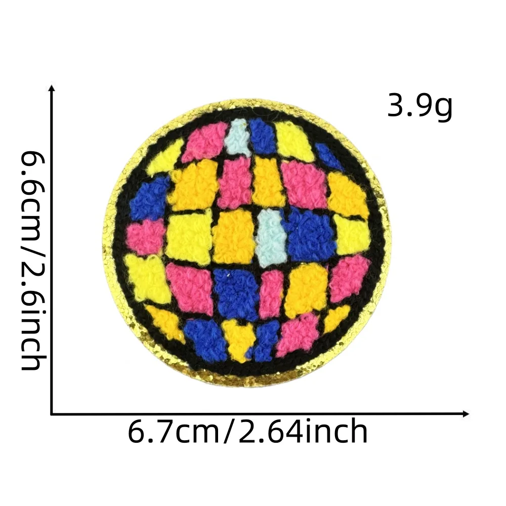 Creative Embroidery Iron on Popular Singer Theme Heart Star Guitar Light Earth Chenille Patch for Diy Decoration