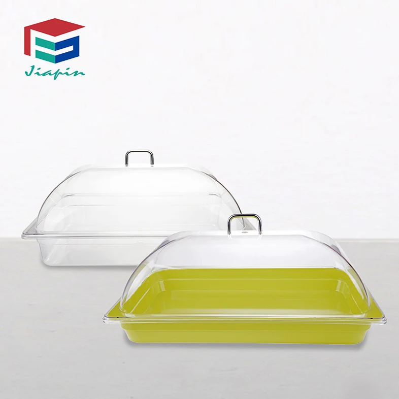 Crystal Clear plastic retangular full size 1/1 GN pan food cover for kitchen canteen used