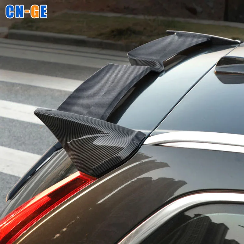 Plastic ABS gloss Black or Carbon fiber look rear spoiler extension Parts for Volvo XC60 2018-2020