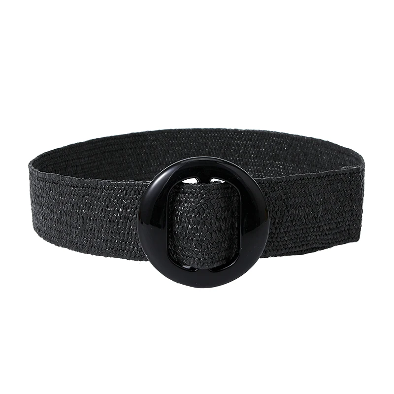 2023 Новые плетеные эластичные тканые женские ремни из полипропилена с круглыми пластиковыми пряжками