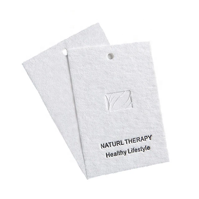 High quality brand logo embossed logo color printing luxury cotton paper hanging tag