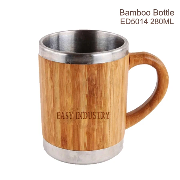 
Tea does not pour wengmu cup bamboo coffee vacuum bamboo thermos 