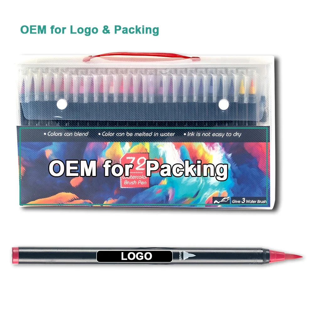 Non toxic Custom 120 colors Dual Tip Brush art marker pens Set Watercolor Marker Water Pen marker pen set OEM ODM sketch