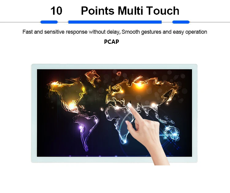 43'49'55'65' Large Size Advertising Signage Interactive PCAP Touch Panel LCD Monitor Capacitive PC Kiosk Touchscreen Product