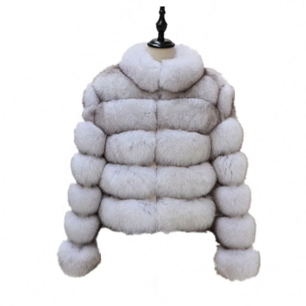 2024 female coat fox fur splicing