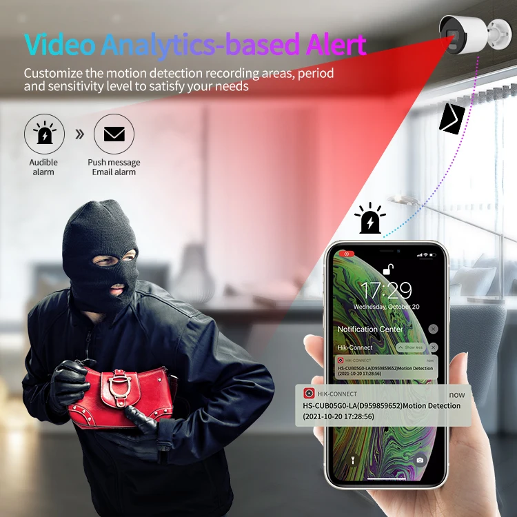 HITOSINO OEM HIKVISON 8 Channel H.265 4K NVR 5MP Motion Detection Full Color IP Security Camera System