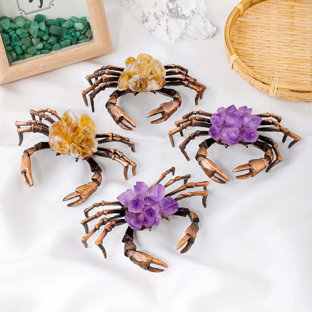 Wholesale Rough Crystal Tooth Healing Stones Crystal Crafts Crabs Shape Crystal Crab For Halloween Decoration