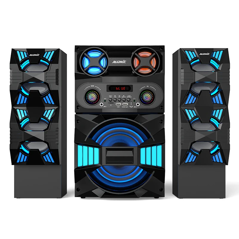 High Quality Powerful Subwoofer Speaker Amplifier Audio Processor Professional Audio DJ Bass Speaker 2.1 LED Multimedia Speaker