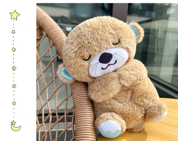 Sound Machine Soothe Snuggle Otter, Sensory Details Music Lights Rhythmic Breathing Motion Musical Baby Toy Plush for Newborns