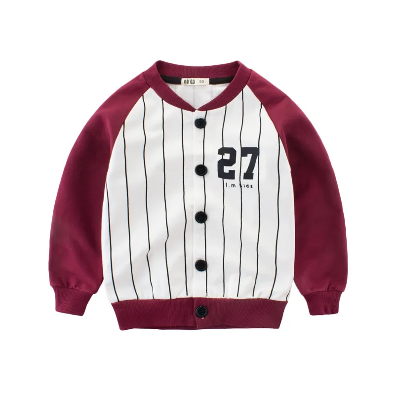 
Fashion Contrast Color Cotton Kids Clothes Boys and Girls Baseball Jacket 