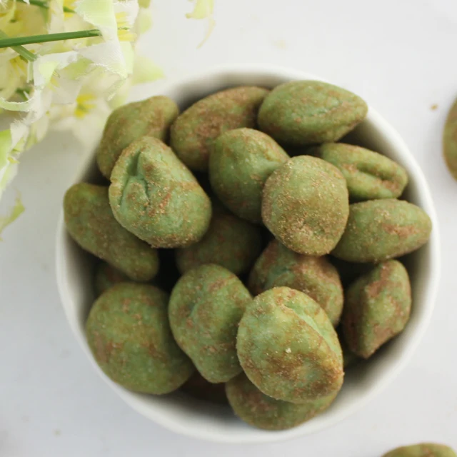 Арахис с покрытием васаби, закуски плоской формы