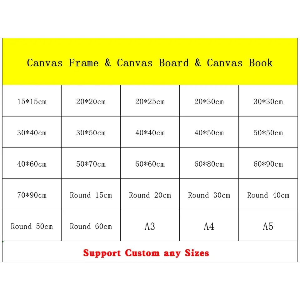 Wholesale Custom 100% Pure Cotton Stretched Canvas Artist Blank Painting Frame for Acrylic