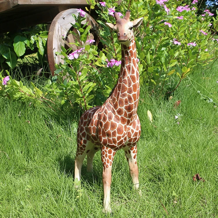 Garden decor statues animals fiberglass resin giraffe, figurines resin animal giraffe statue for sale^