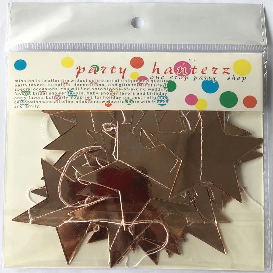 Glitter Star Garland Banner Decor Bright Star Hanging Bunting Banner Backdrop for New Year Graduation Wedding Birthday Party