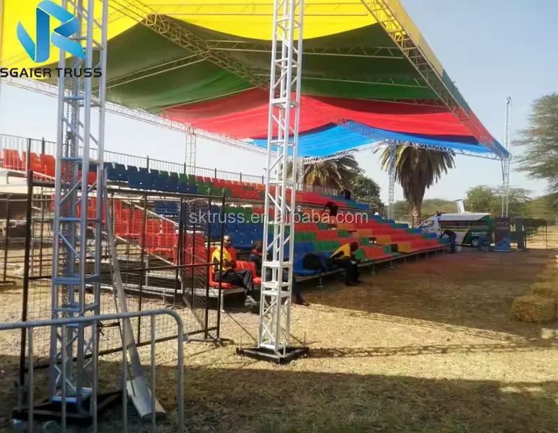 Steel retractable demountable tiers tribune stand soccer filed grandstand seat