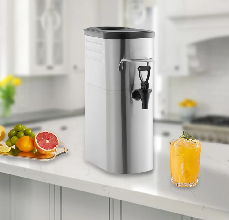 Newly Commercial Hot And Cold Stainless Steel Oval Concentrate Dispenser With Water Drip Tray