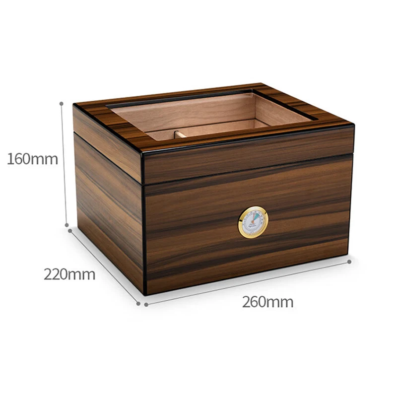 Cigar Humidor Piano Paint Cedar Wood Glass High Quality Elegant Retro Large Capacity for 75pc Cabinet CLASSIC Lacquer 75 Cigars