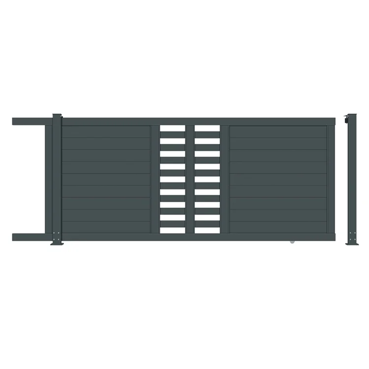 JHR Gates Remote Control Main Wall Design Automated Sliding Gate System Metal Modern Automatic Barrier Gate for House Aluminium