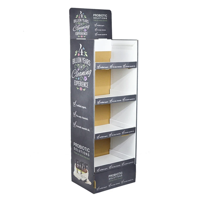 Cheaper Free Standing Temporary Advertising Board Cardboard Makeup Mac Cosmetic Display Stand Case