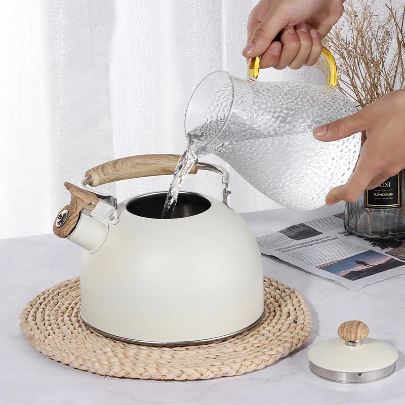 Новый дизайн чайный чайник со свистком для воды из нержавеющей стали с цветным рисунком кухонный
