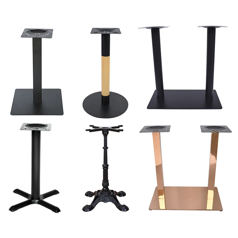 Industrial Square Rectangle Metal Dining Coffee Bar Stainless Steel Table Base Gold Table leg Black Wrought Cast Iron Table Base